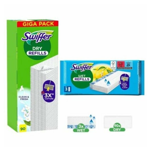 Swiffer Wet & Dry Bodenreinigungstücher 90 trocken + 3 nass 1 St
