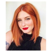 PORSMEER Orange Bob Perücke Gerade Glatt Synthetik Haar Mode Perücke für Frauen