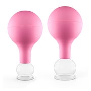 Produktabbildung: Pulox Schröpfgläser aus Echtglas mit Saugball - Set Duo klein in Pink: 25mm, 32mm 2 St