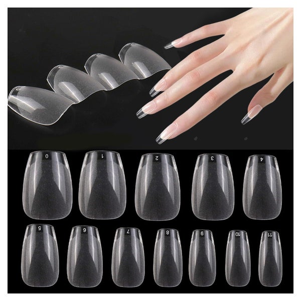 Nagelspitzen 552 Stück kurze Coffin Ballerina Full Cover vor 1 St