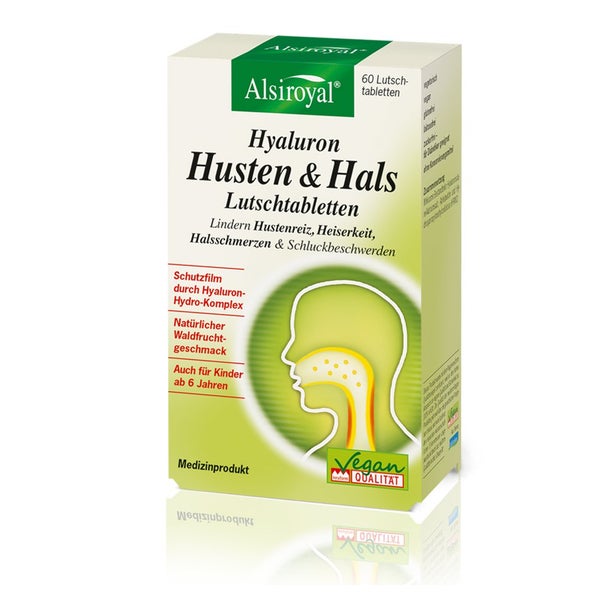 Alsiroyal Hyaluron Hustenreiz Lutschtabletten Doppelpack 60 Stück 60 g
