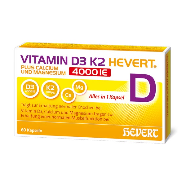 Vitamin D3 K2 Hevert + Ca. & Mg 4000 IE 60 St