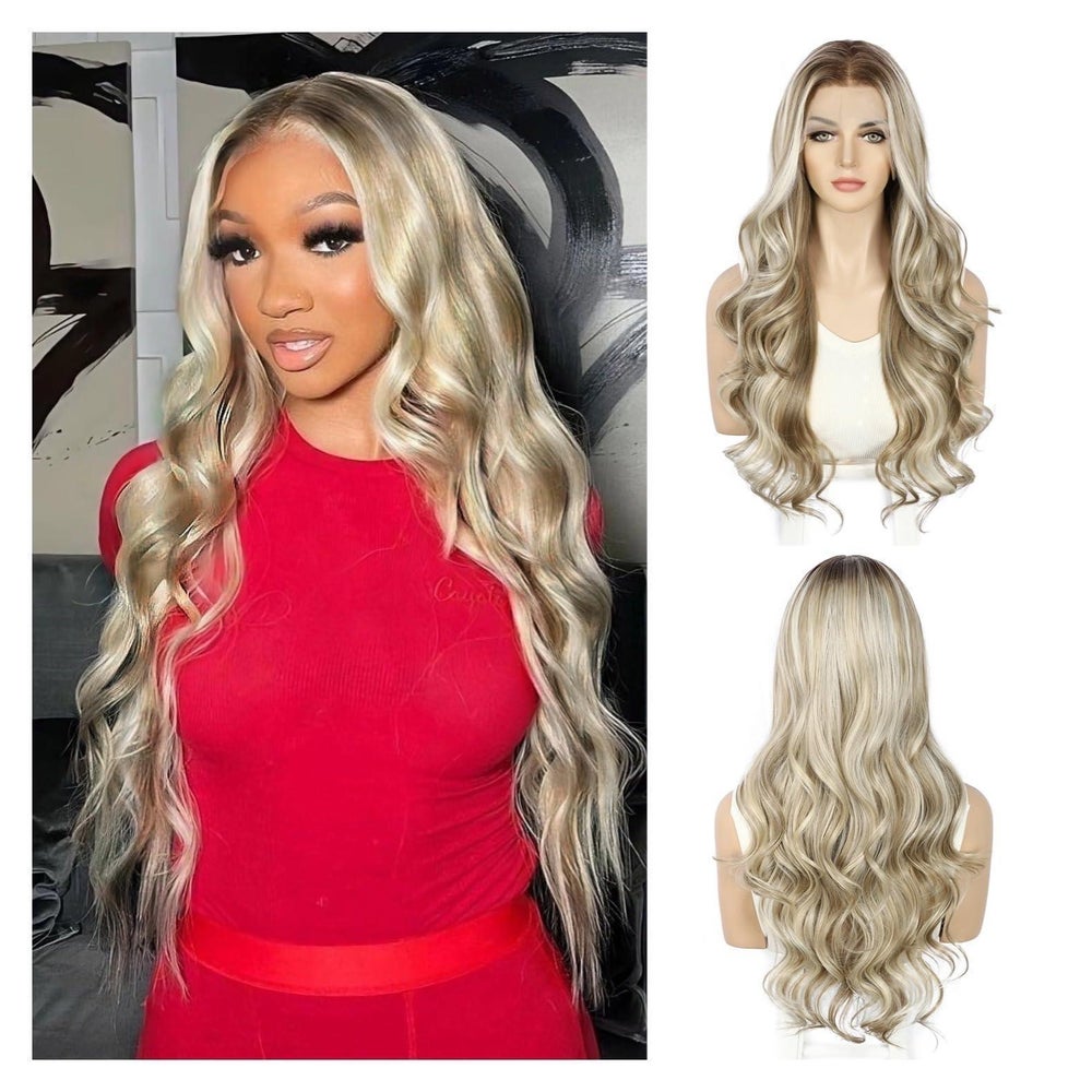 Perücke Lace Front Körperwelle Balayage Damen Hell Blond Hig 1 St