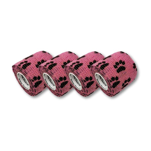 LisaCare Pfotenverband - Tierbandagen Rosa - 5cm x 4,5m 4 St