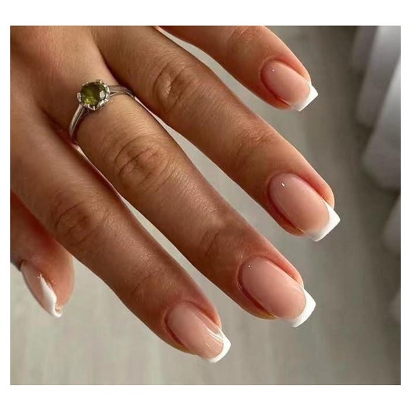 Press On Nägel Square Kurz French Nude Nagelkleber FF12 1 St
