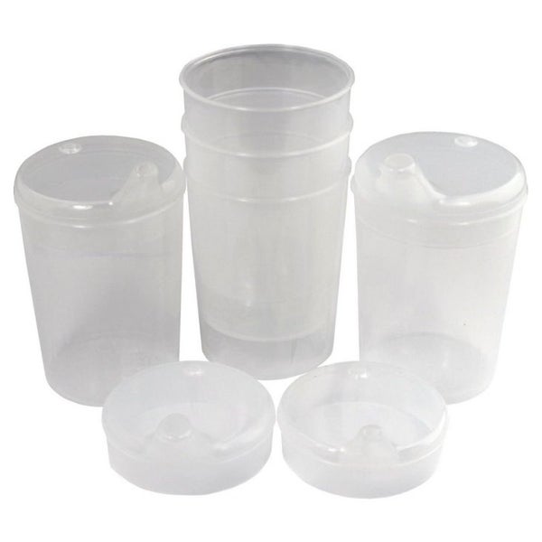 Medi-Inn Schnabelbecher 250 ml Praktisches Set: 5 Unterteile mit 10 Deckeln transparent 1 St