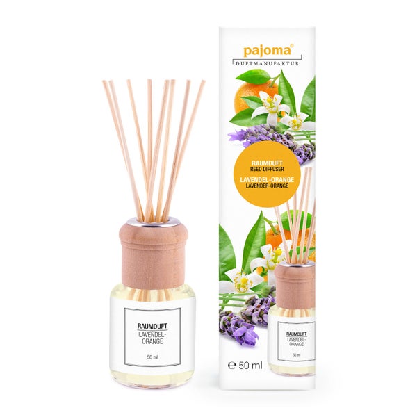pajoma® Raumduft 50 ml inkl. Duftstäbchen, Lavendel-Orange 50 ml