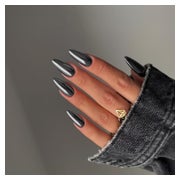 Künstliche Nägel Chrome Mandel Oval Navy Blau 24 31blue&amp; 1 St