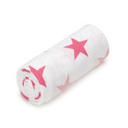 T-TOMI Grosses Baumwollmulltuch Pink stars 1 St