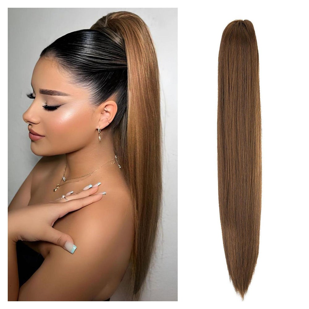 Haarteil Pferdeschwanz Clip Ponytail 50 cm 150g Dunkelbraun& 1 St