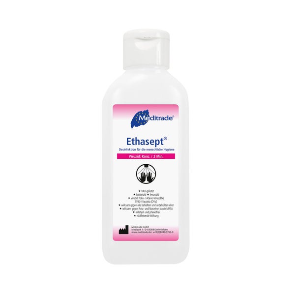 Meditrade Ethasept Händedesinfektionsmittel – alkoholisch, VAH-gelistet, parfümfrei - 100 ml – Flasche 100 ml