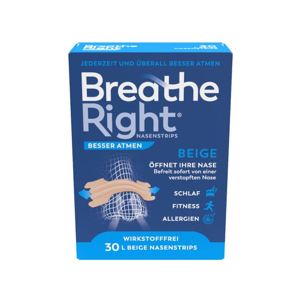 Besser Atmen Breathe Right Nasenpflaster Beige Groß 30 St