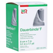 Lohmann & Rauscher Dauerbinde F Langzugbinde, 7 m, hautfreundlich, luftdurchlässig - 1 Packung = 1 Stück, einzeln in Faltschachtel, Maße: 8 cm x 7 m 1 St