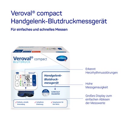 Veroval Compact Handgelenk-Blutdruckmessgerät 1 St, 1 St online  