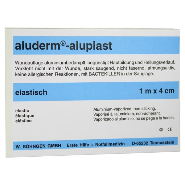 Söhngen aluderm-aluplast Wundverbandpflaster, 10 cm - 1 Packung = 10 Stück, 10 x 4 cm 1 St