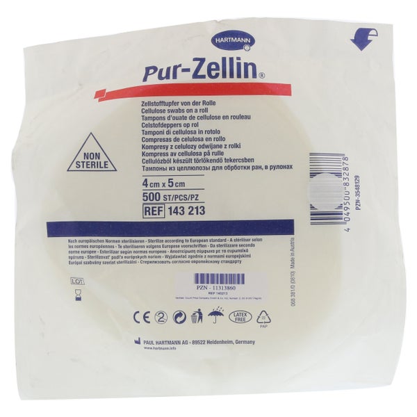 Pur-zellin 4x5 cm unsteril Rolle zu 500 1 St