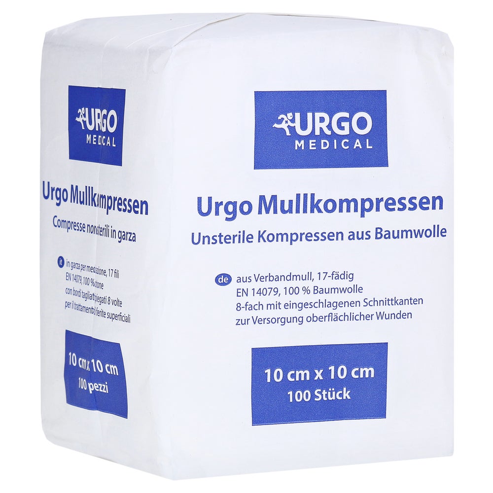 URGO Mullkompressen 10x10 cm unsteril 100 St