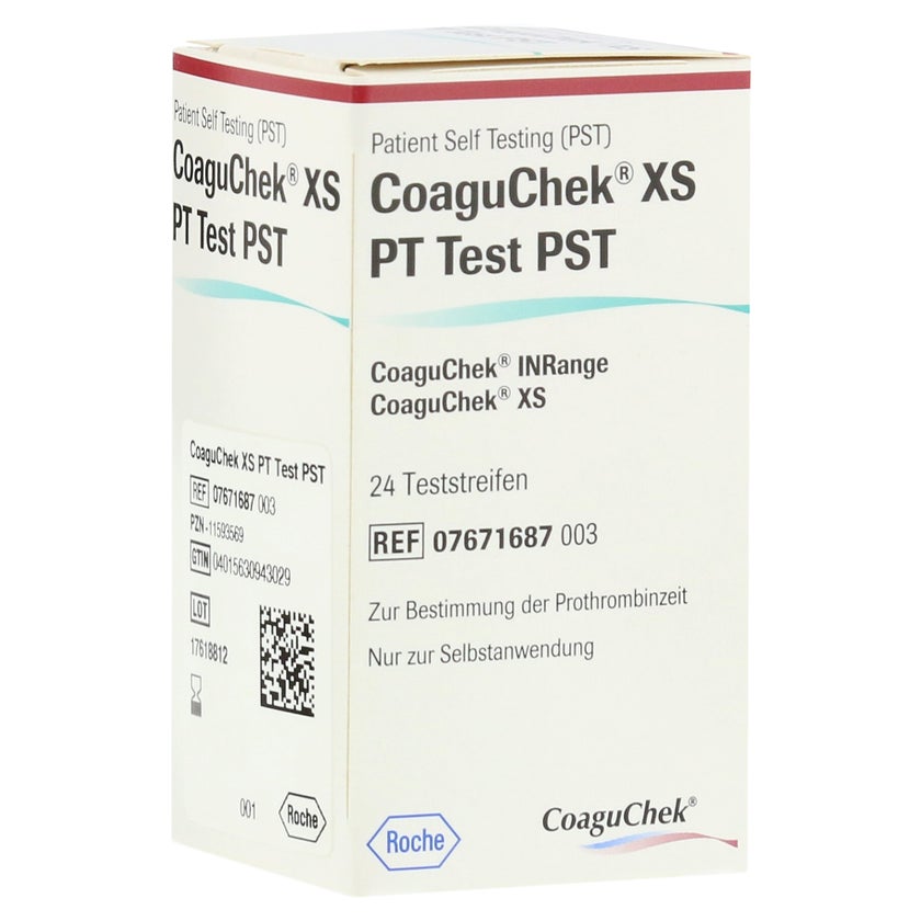 CoaguChek XS PT Teststreifen – 24 Stück, Zur INR-Selbstkontrolle Für Die Blutgerinnungsüberwachung