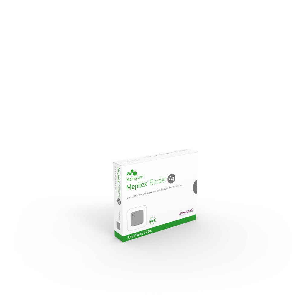 Mepilex Border Ag Schaumverband 7 x 7,5 cm 5 St