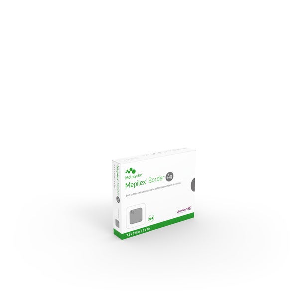 Mepilex Border Ag Schaumverband 7 x 7,5 cm 5 St