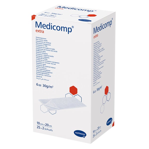 Medicomp Extra Vlieskomp.steril 10x20 cm 25X2 St