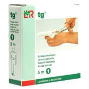 Produktabbildung: Lohmann & Rauscher tg Schlauchverband, weiß, 5 m, nahtlos gestrickt und dehnbar - 1 Stück, Gr. 1 (1,4 cm) für Finger, Zehe 1 St