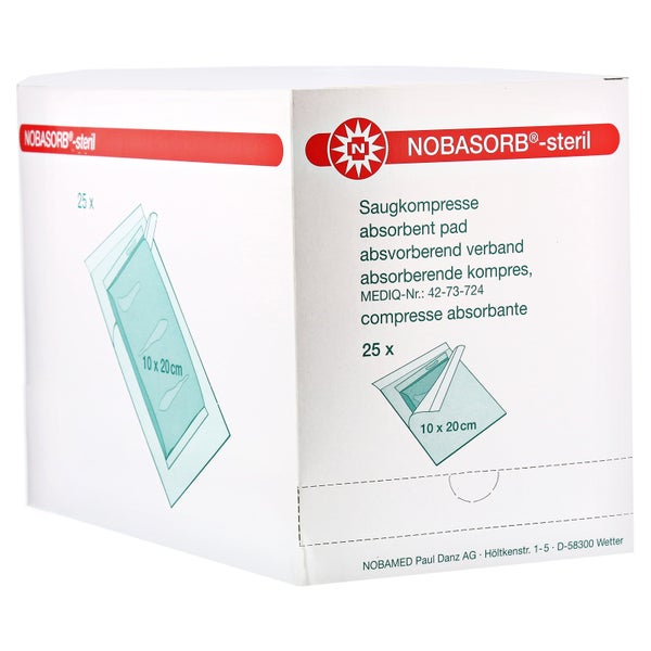 NOBA Saugkompressen steril 25 Stück - 10 x 20 cm 25 St