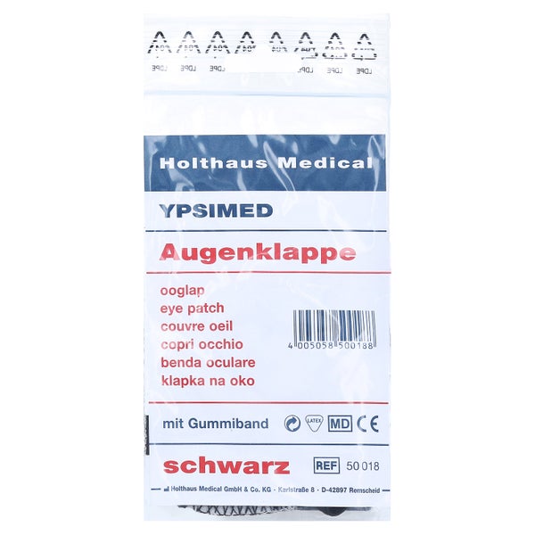 Holthaus Medical YPSIMED Augenklappe mit Gummiband, schwarz 1 St