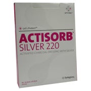 Produktabbildung: Actisorb 220 Silver 6,5x9,5 cm steril Ko 10 St