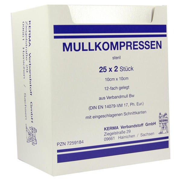 Mullkompressen 10x10 cm steril 12fach BW 25X2 St