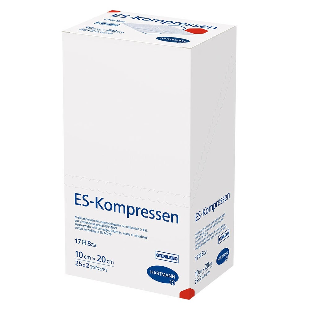 Hartmann ES-Kompressen steril 8- lagig 25 x 2 Stück - 10 x 20 cm / Einzelpackung 25X2 St
