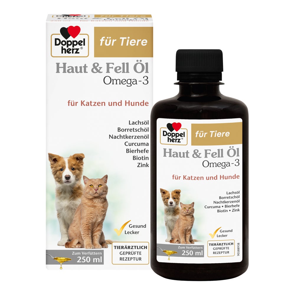 Doppelherz für Tiere Haut & Fell Öl Katzen und Hunde 250 ml