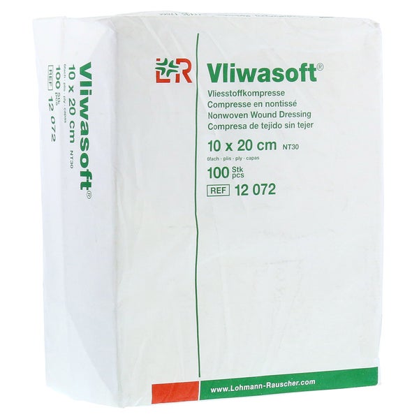 Lohmann Rauscher Vliwasoft Vliesstoffkompresse 6 - fach 100 Stück - 10 x 20 cm 100 St