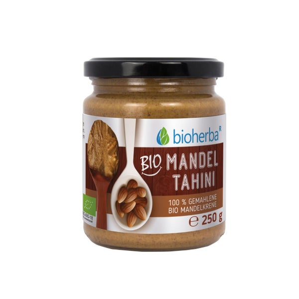 Bioherba Bio Mandel Tahini 100 % gemahlene Bio Mandelkrene 250 g