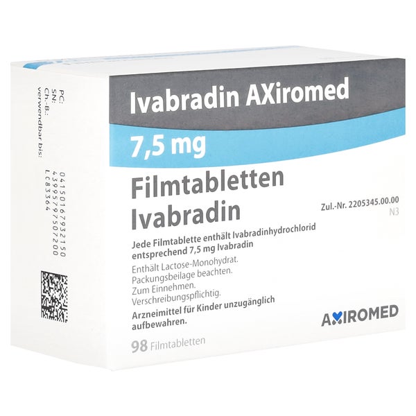 Ivabradin Axiromed 7,5 mg Filmtabletten 98 St