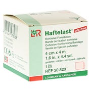 Produktabbildung: Lohmann & Rauscher Haftelast Fixierbinde, latexfrei, cremefarben, selbsthaftend - 1 Stück, einzeln in Faltschachtel, Maße: 4 cm x 4 m 1 St
