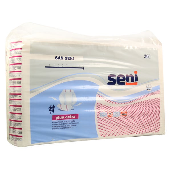 San Seni Plus Extra Inkontinenzvorlagen 39 x 75 cm, Unisex, 3.500 ml, 30er Pack 30 St
