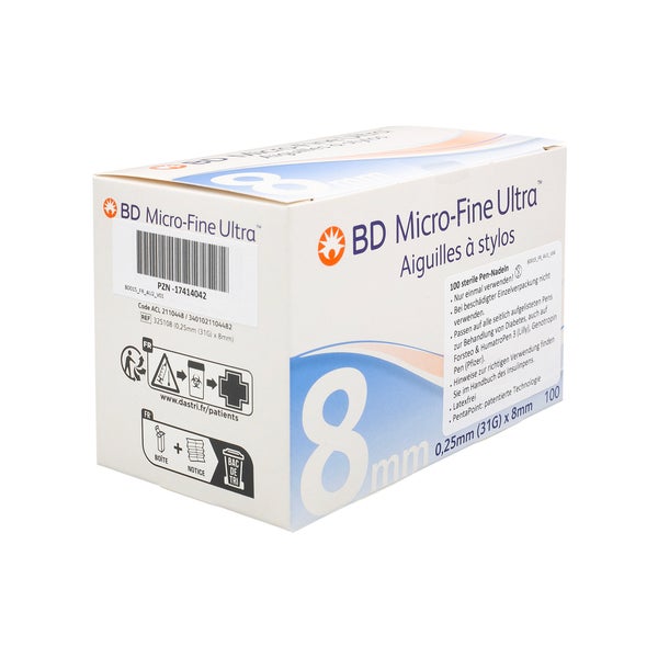 BD Micro-fine Ultra Pen-Nadeln 0,25x8 mm 100 St