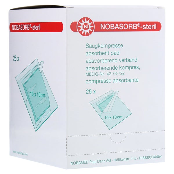 NOBA Saugkompressen steril 25 Stück - 10 x 10 cm 25 St