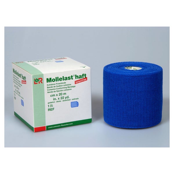 Lohmann Rauscher Mollelast haft Kohäsive Fixierbinde Latexfrei 1 Stück - Blau / 6 cm x 20 m 1 St