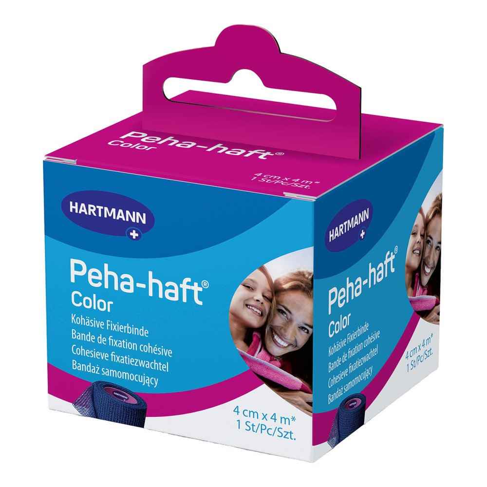 PEHA-HAFT Color Fixierbinde latexfrei 4 cm x 4m blau 1 St