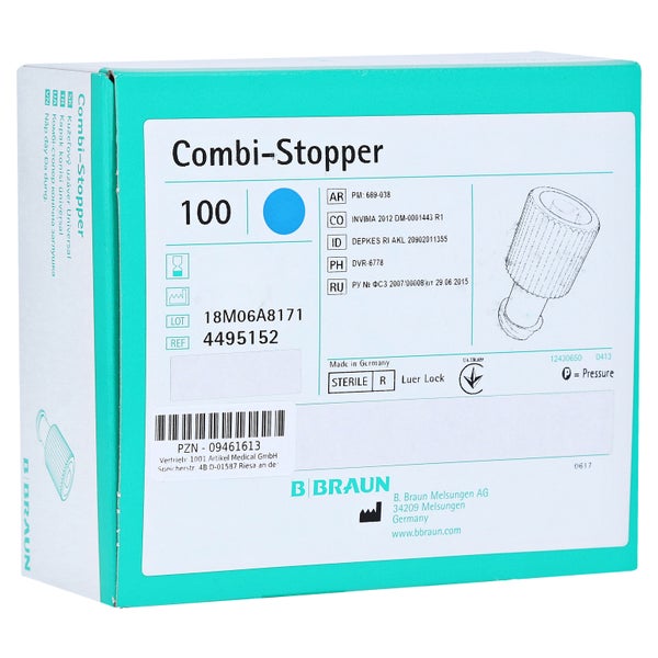 Kombi Stopper Verschlusskonen blau 100 St