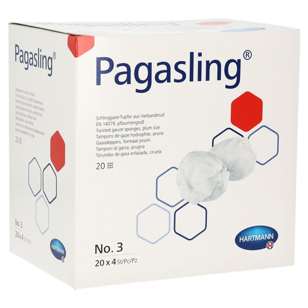 Hartmann Pagasling Schlinggazetupfer steril Gr. 3, pflaumengroß - 20 x 4 Stück 20X4 St