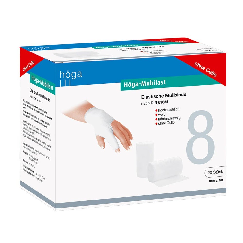 Höga-mubilast Fixierbinde 8 cmx4 m o.Cel 20 St