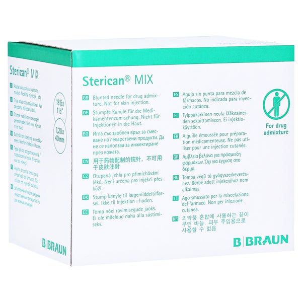B.Braun Sterican Mix Aufziehkanülen, halbstumpf 18 G x 1 1/2'', 1,20 x 40 mm (100 Stck.) 100 St