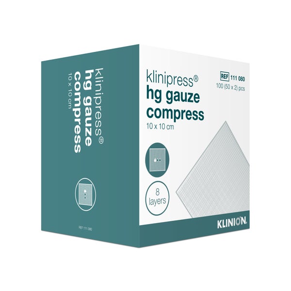 Klinipress hg Gauze compress 10x10 cm 8l 2X50 St