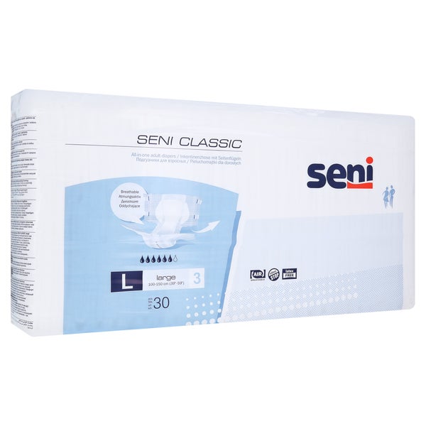 Seni Classic Large Inkontinenzwindeln Unisex, 100 - 150 cm, 2500 ml 30 St