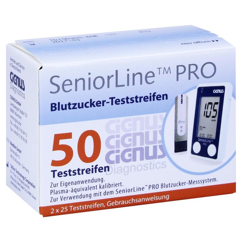 Seniorline PRO Blutzucker-teststreifen C 2X25 St, 2X25 St online 