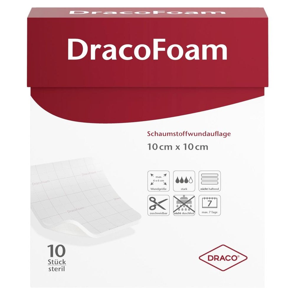 Dracofoam Schaumstoff Wundauflage 10x10 10 St