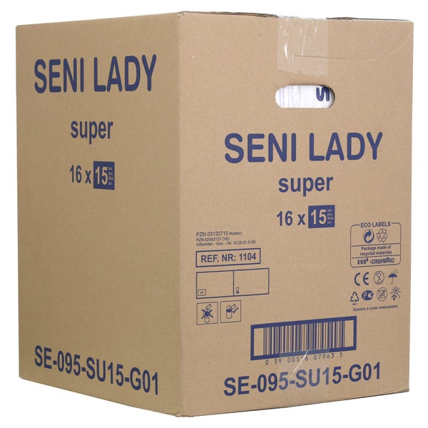 Seni Lady Super Inkontinenzeinlagen für Frauen, 18 x 37 cm, 800 ml 16X15 St